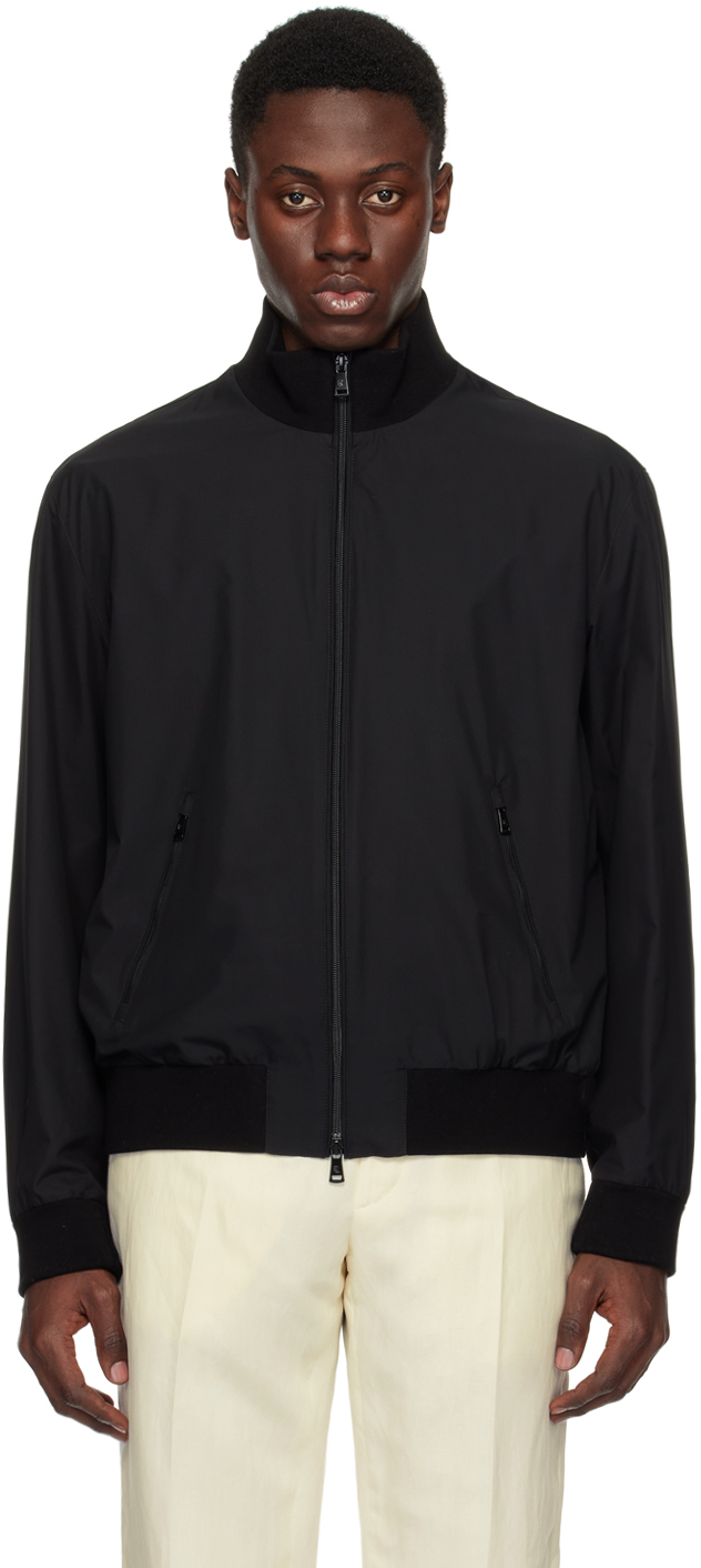 Shop Ralph Lauren Purple Label Black Allegany Jacket In Polo Black