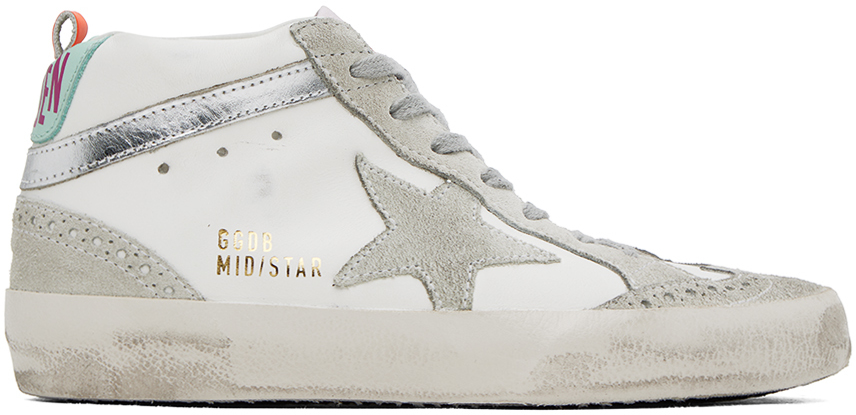 Golden Goose: SSENSE Exclusive White & Gray Mid Star Sneakers | SSENSE