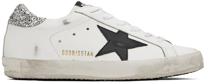 Golden Goose Ssense Exclusive White Super-star Sneakers In White Black