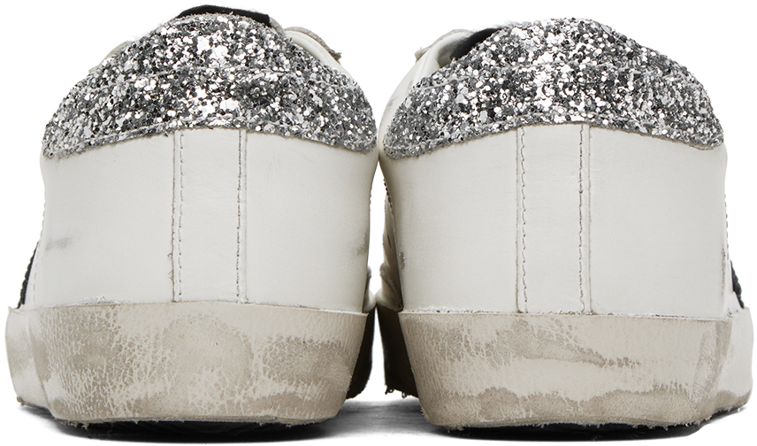 Golden Goose Ssense Exclusive White Super-star Sneakers In White Black