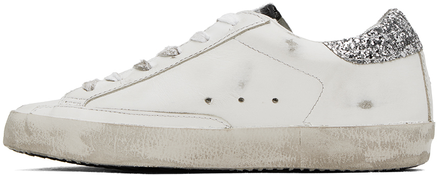 Golden Goose Ssense Exclusive White Super-star Sneakers In White Black