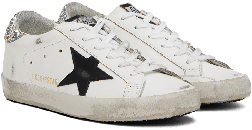 Golden Goose Ssense Exclusive White Super-star Sneakers In White Black