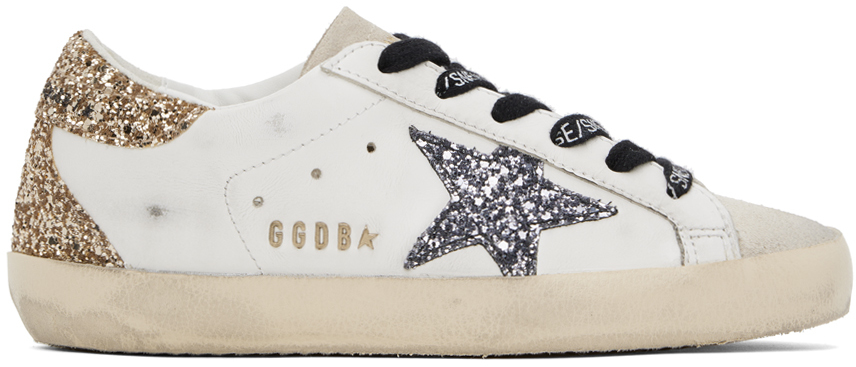 Golden Goose White & Gold Super-star Classic Sneakers In 82532 Optic White
