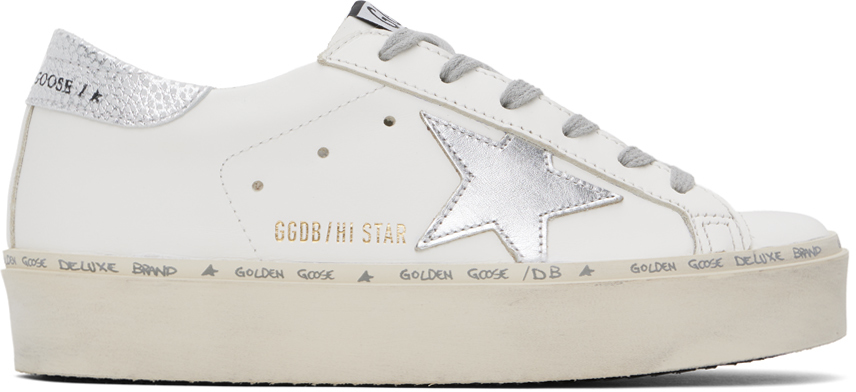 White Hi Star Sneakers by Golden Goose on Sale