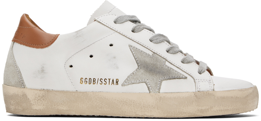 Golden Goose: SSENSE Exclusive White & Brown Super-Star Sneakers | SSENSE