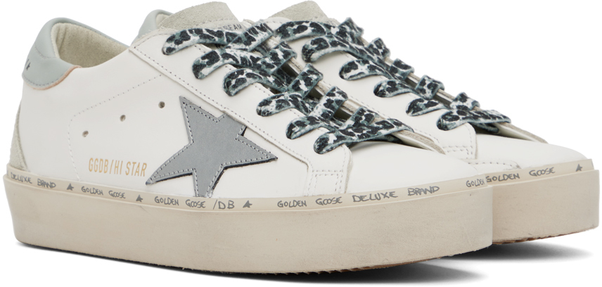 Golden Goose White Hi Star Sneakers In 82534 White/gray