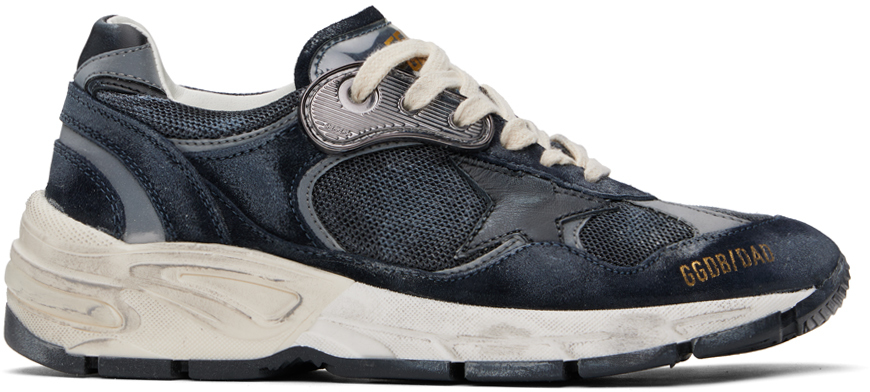 Shop Golden Goose Navy & Black Dad-star Sneakers In 50580 Blue/black