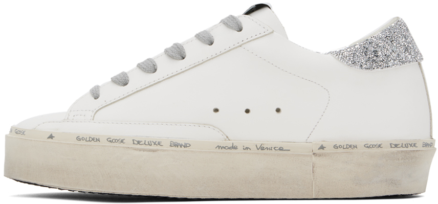 Golden Goose White Hi Star Sneakers In 10238 White/black