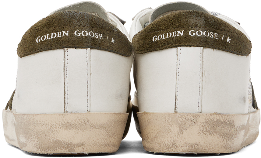 Golden Goose Ssense Exclusive White & Green Super-star Sneakers In Opt White/olive Nig