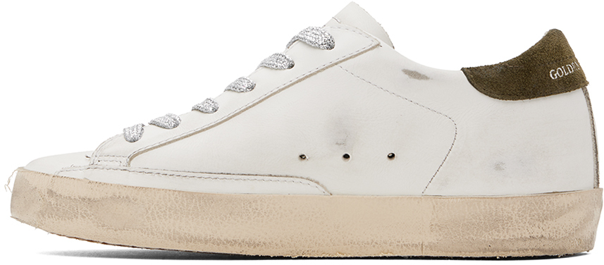 Golden Goose Ssense Exclusive White & Green Super-star Sneakers In Opt White/olive Nig