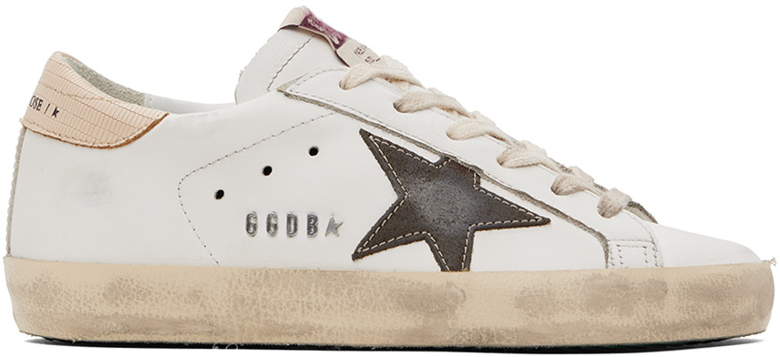 Golden Goose: SSENSE Exclusive White & Beige Super-Star Sneakers | SSENSE