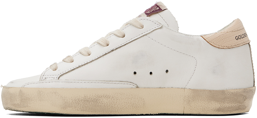 Golden Goose Super Star Leather Upper And Toe Glitter Star Laminated Heel In Tbc
