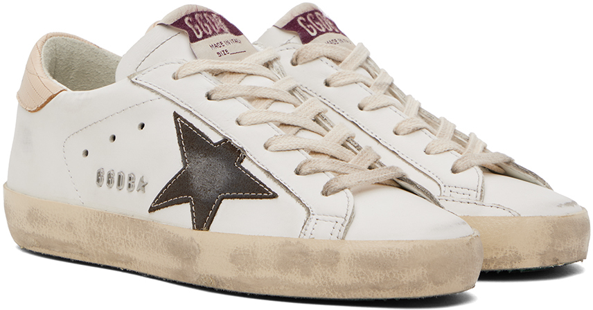 Golden Goose Super Star Leather Upper And Toe Glitter Star Laminated Heel In Tbc