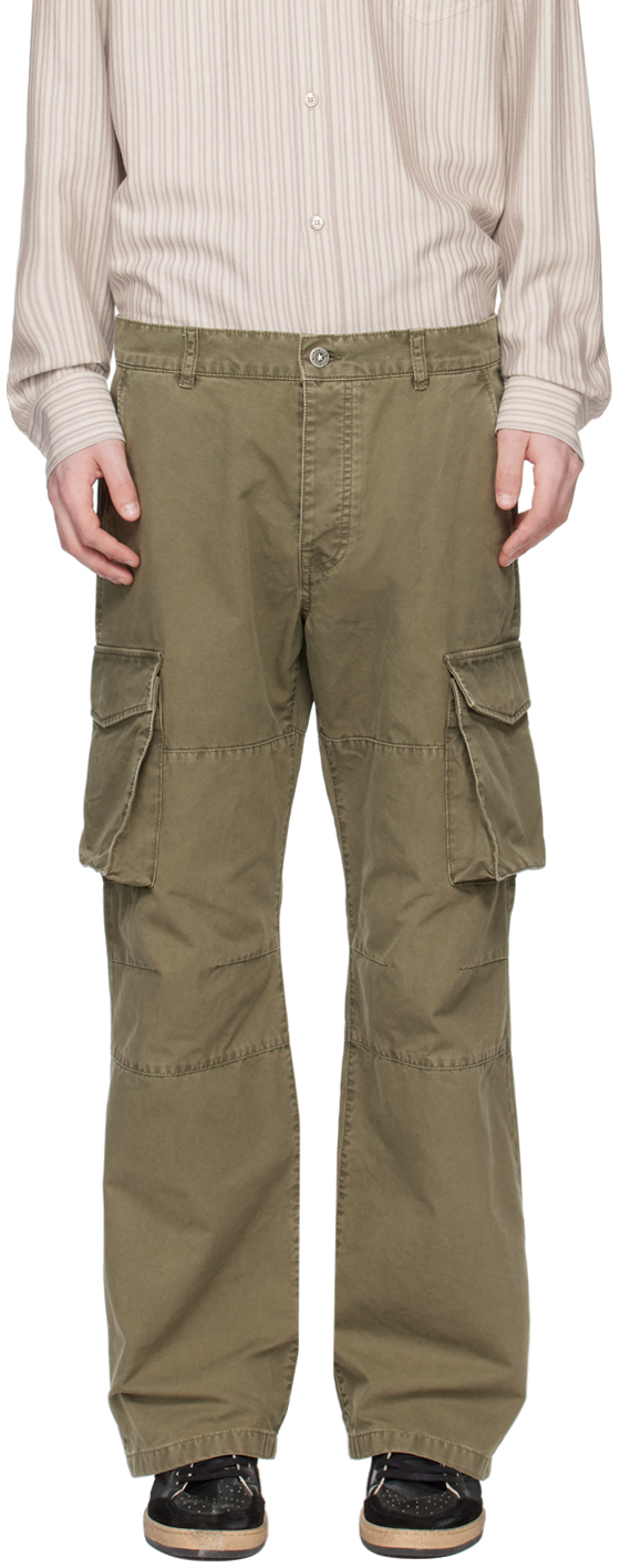 Shop Golden Goose Khaki Pocket Cargo Pants In 60469 Kalamata