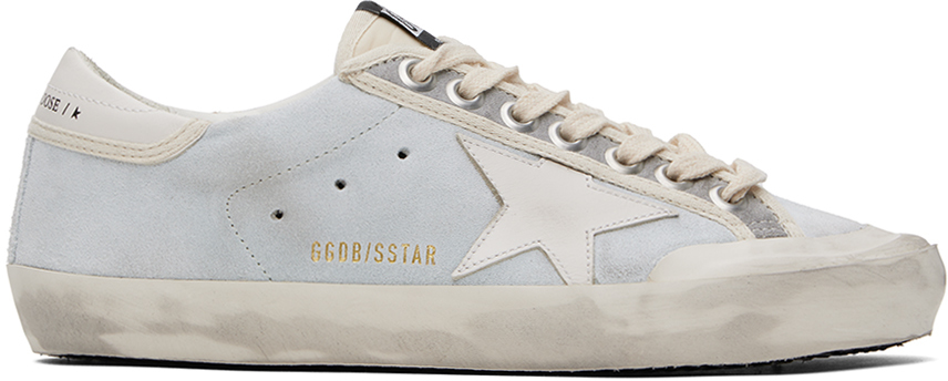 Gray & White Super-Star Suede Sneakers