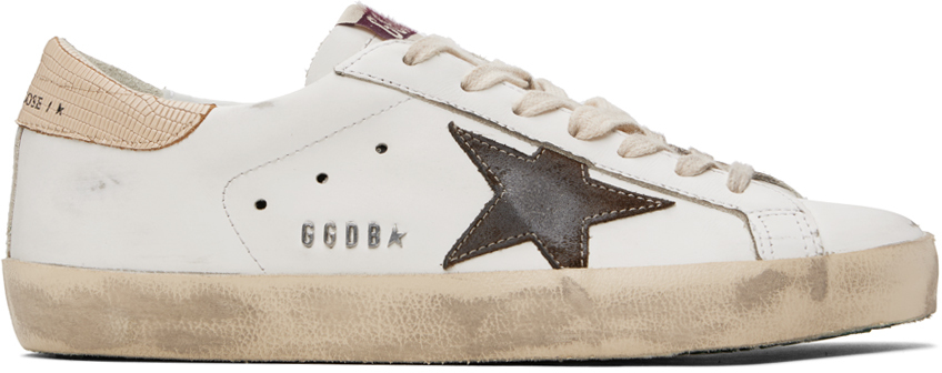 Off-White & Brown Super-Star Sneakers
