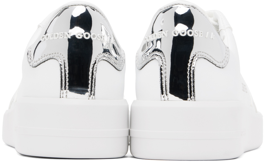 Golden Goose Mens Silver Com Pure Star Bio Logo-print Faux-leather Low-top Trainers In 80185 White/silver