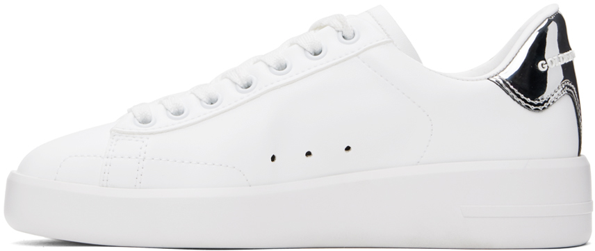 Golden Goose Mens Silver Com Pure Star Bio Logo-print Faux-leather Low-top Trainers In 80185 White/silver