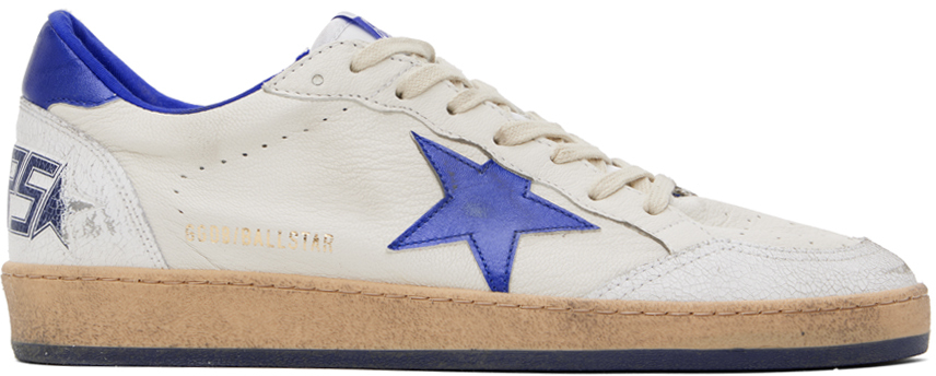 White & Blue Ball Star Sneakers