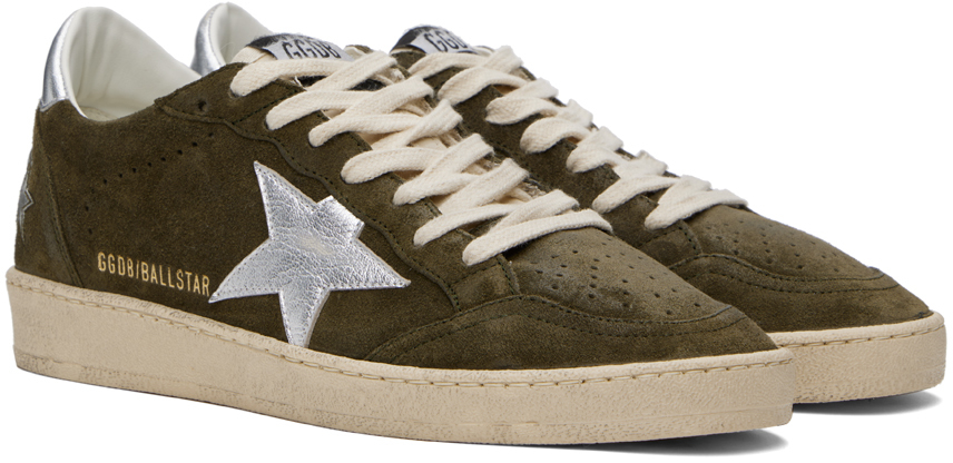 Golden Goose Soul-star Suede Upper Hf Leather Tongue Leather Heel In 35880 Olive Night/si