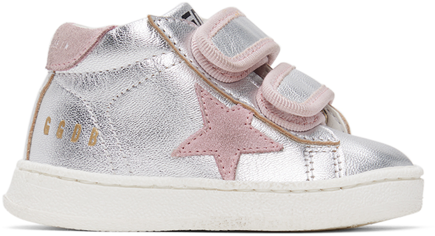Shop Golden Goose Baby Silver June Sneakers In Silver/antique Pink