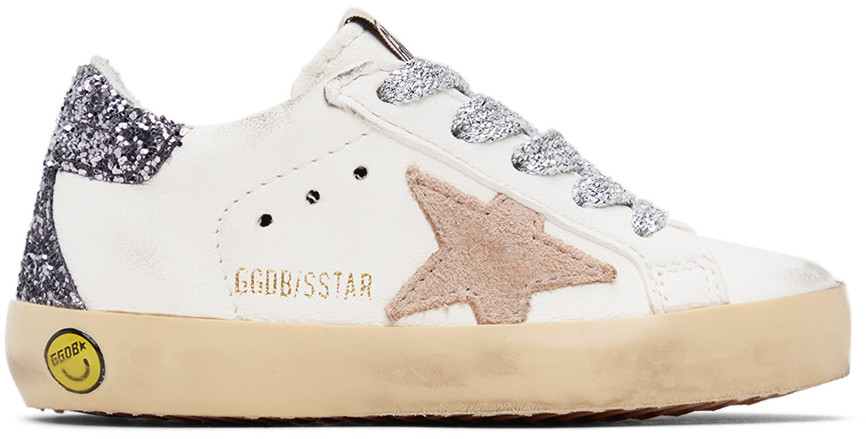 Shop Golden Goose Baby Off-white Super-star Sneakers In Cream/beige/dark Gre