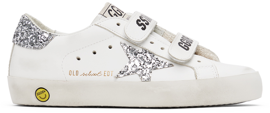 Shop Golden Goose Kids White Old School Sneakers In White/ice/silver