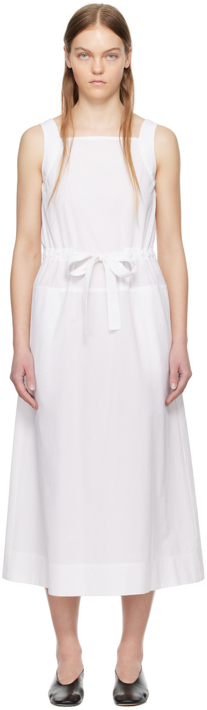 Max Mara Leisure Robe midi Panfilo blanche SSENSE France