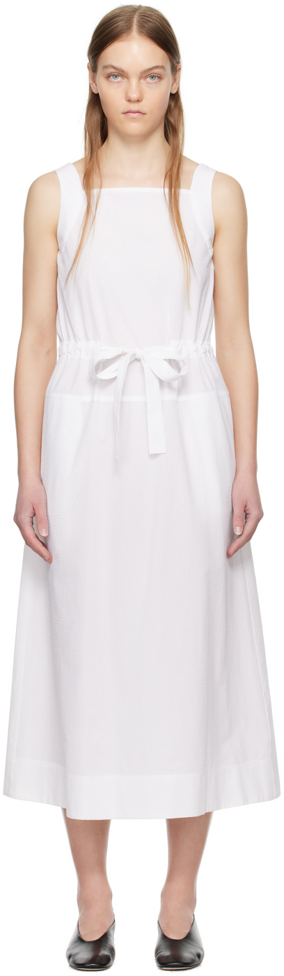 Shop Max Mara White Panfilo Midi Dress In 1 Optical White