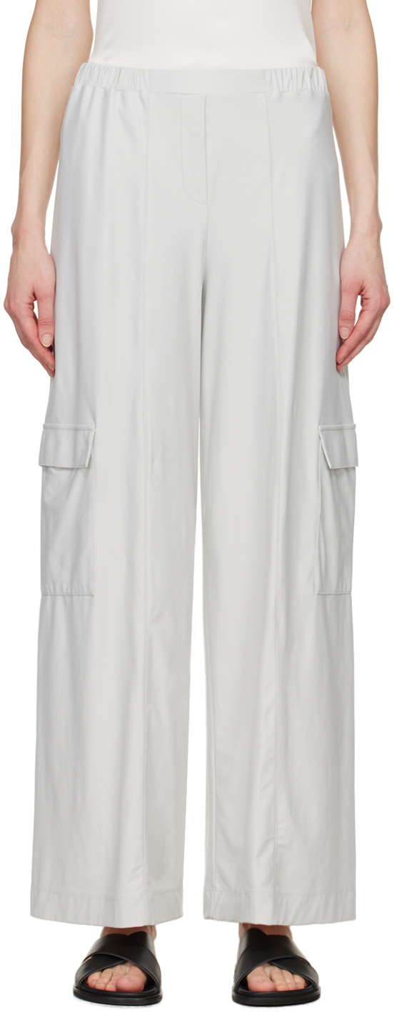 Pantalon Ample En Lin Blanc Max Mara Taille 42 - Style Jogger, Occasion Comme Neuf