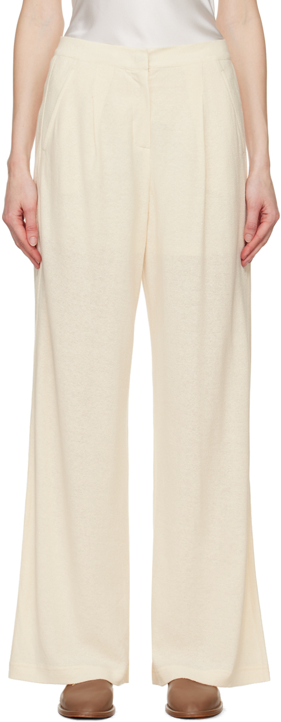 Shop Max Mara Off-white Brina Trousers In 1 Ecru