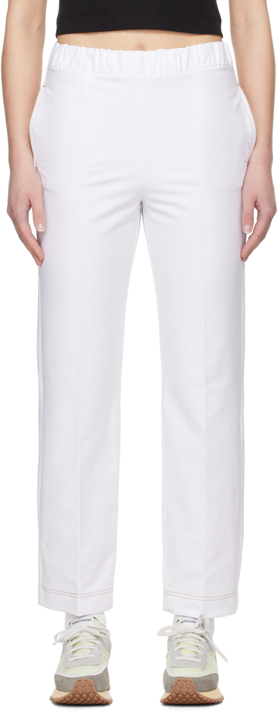 Max Mara White Ballata Trousers In 3 White