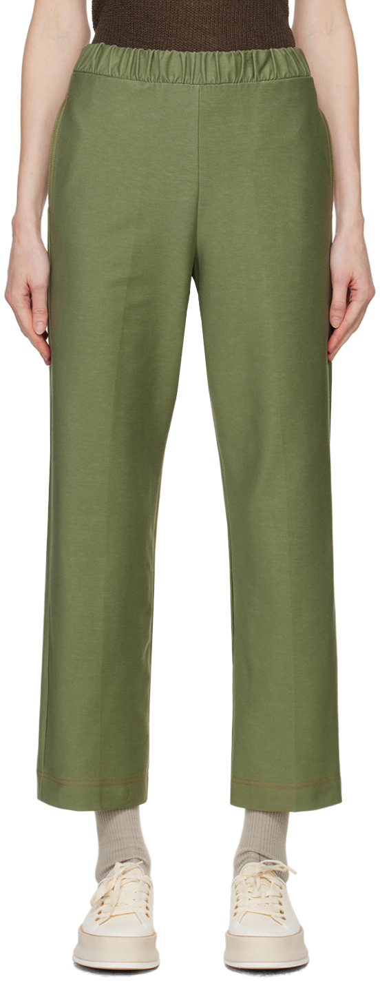 Shop Max Mara Green Ballata Trousers In 2 Sage Green
