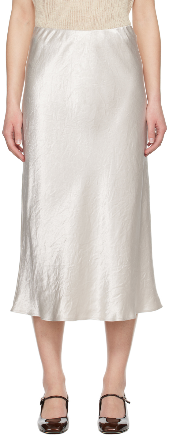 Shop Max Mara Off-white Alessio Midi Skirt In 66 Stone