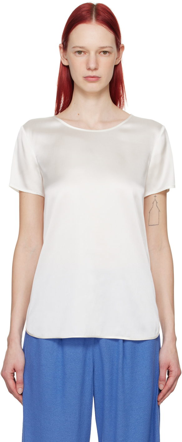 Shop Max Mara Off-white Cortona T-shirt In 5 White
