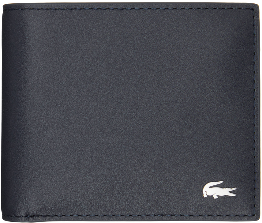 Shop Lacoste Navy Fitzgerald Leather Wallet In Peacoat Blue