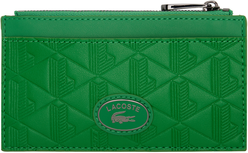 Shop Lacoste Green Monogramme Zipped Wallet In Multi