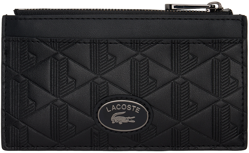 Black Monogramme Zipped Wallet by Lacoste on Sale