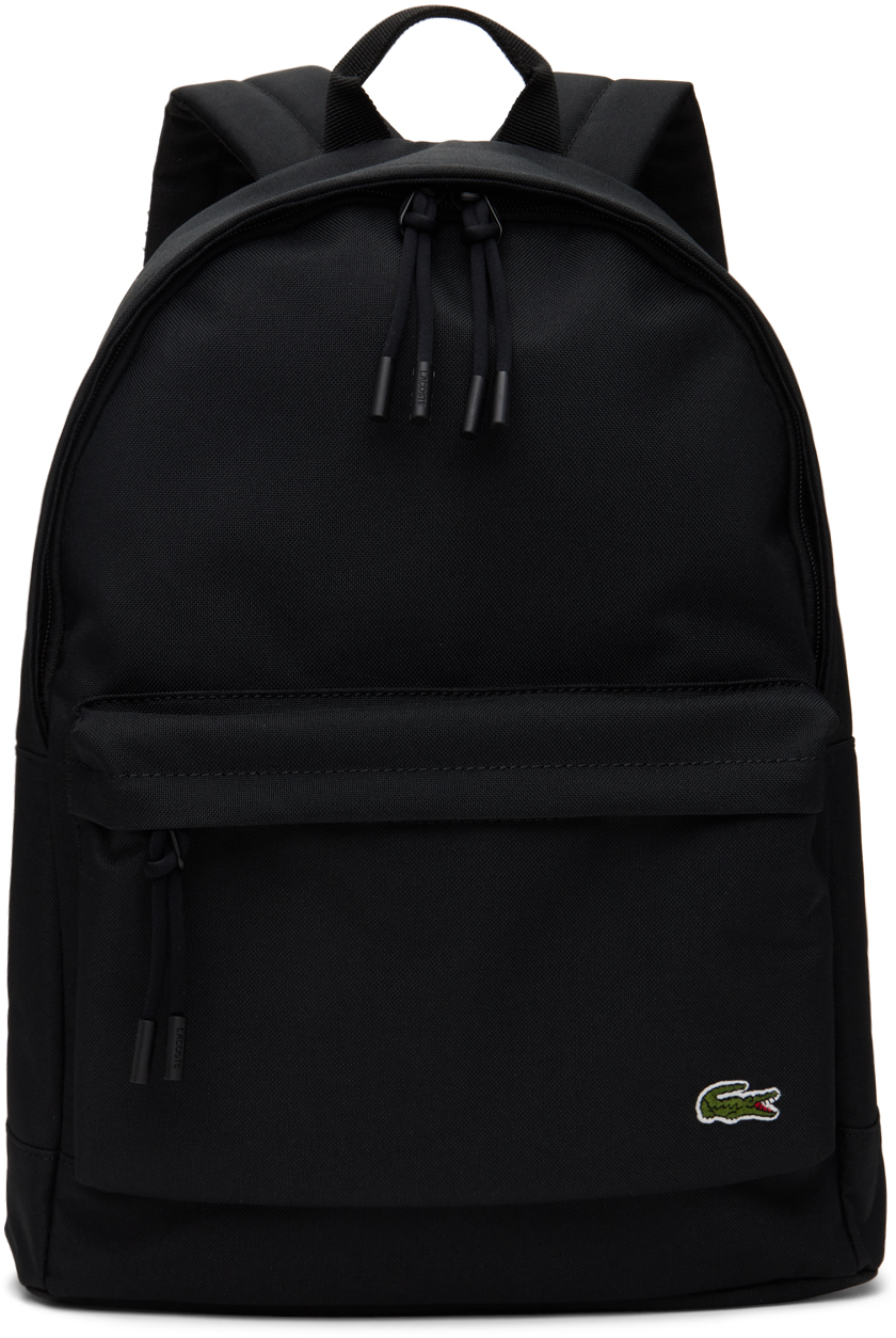 Lacoste Black Computer Compartment Backpack In 991 Blck