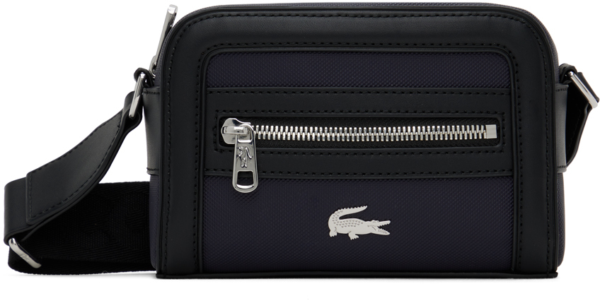 Lacoste Navy & Black Small Nilly Piqué Bag In Abimes Noir