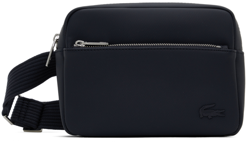 Lacoste Navy Classic Piqué Effect Bag In Black