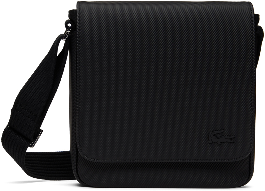 Lacoste Black Slimline Flap Close Bag