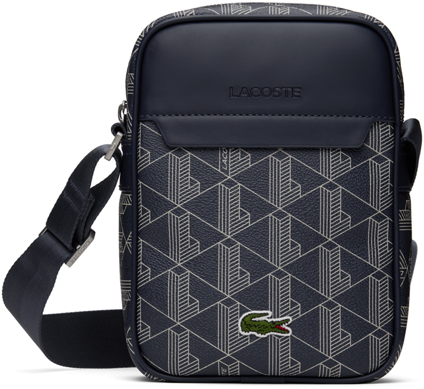 Lacoste Navy 'the Blend' Keychain Feature Bag In Silver Chine