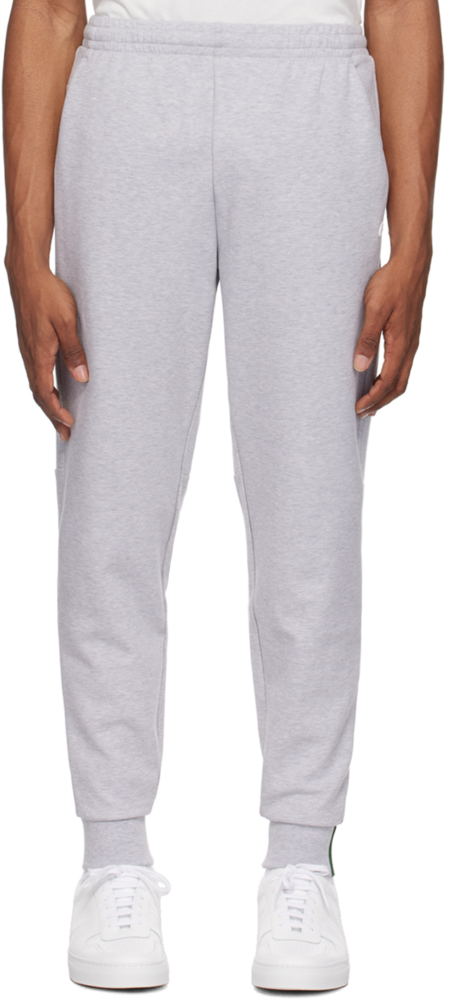 Shop Lacoste Gray Slim-fit Sweatpants In Silver Chine