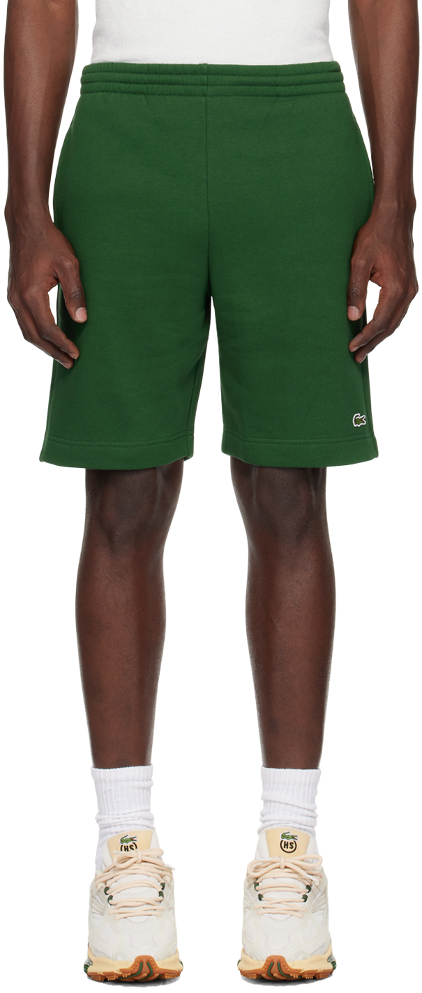 Shop Lacoste Green Jogger Shorts In 132 Green