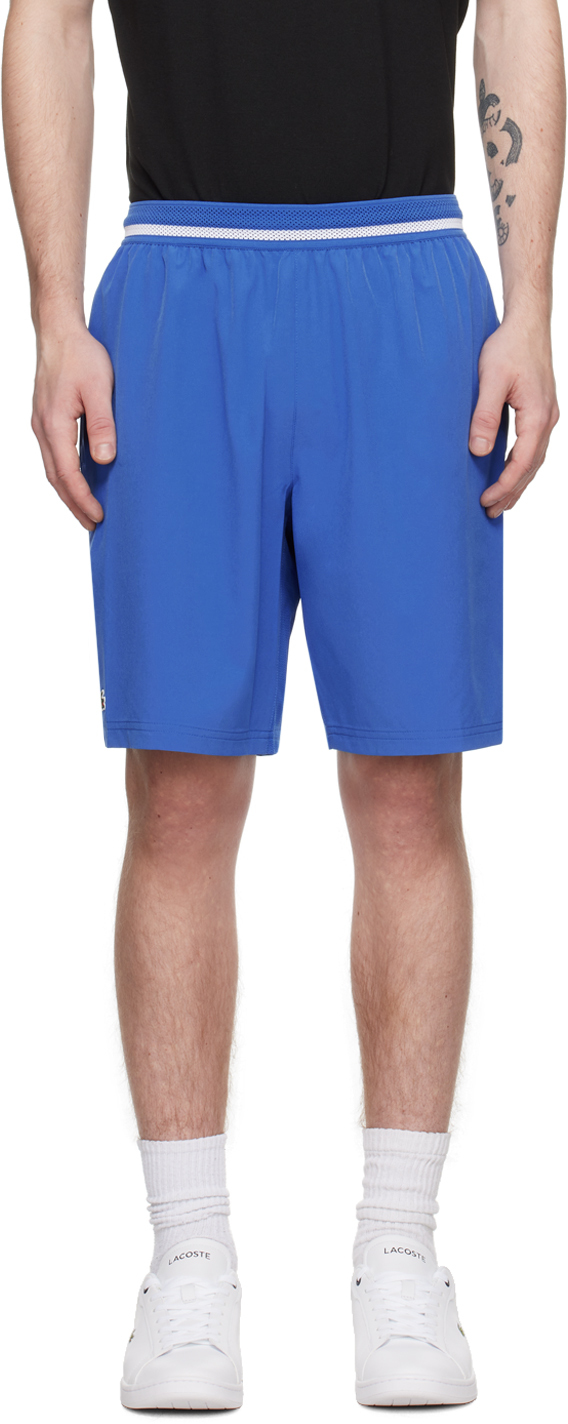 Shop Lacoste Blue Novak Djokovic Edition Shorts In Ladigue