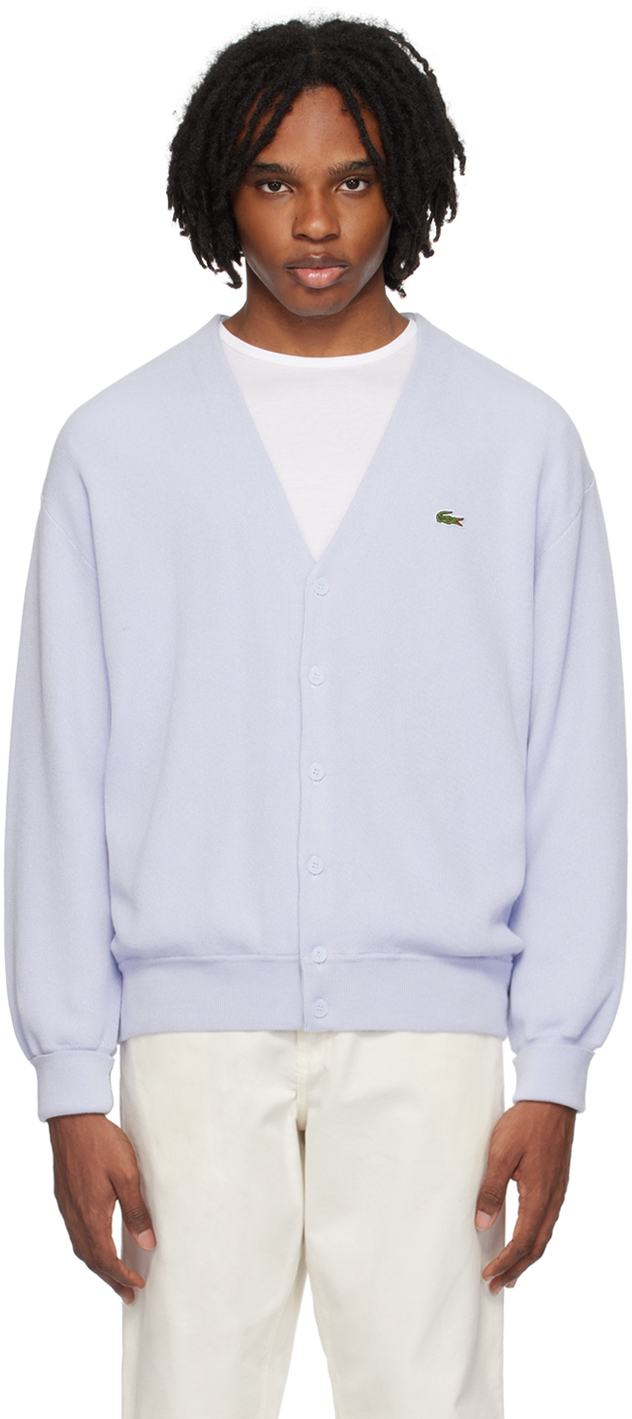 Shop Lacoste Blue Relaxed-fit Cardigan In Phoenix Blue