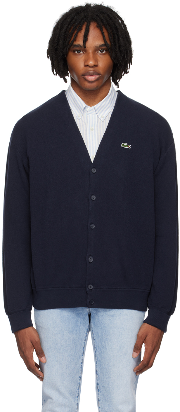 Navy Relaxed-Fit Cardigan