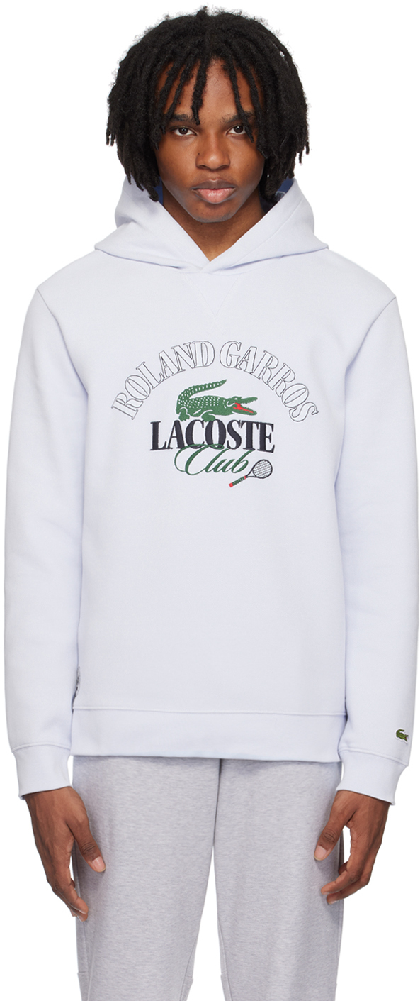 Shop Lacoste Blue Roland Garros Edition Hoodie In Phoenix Blue