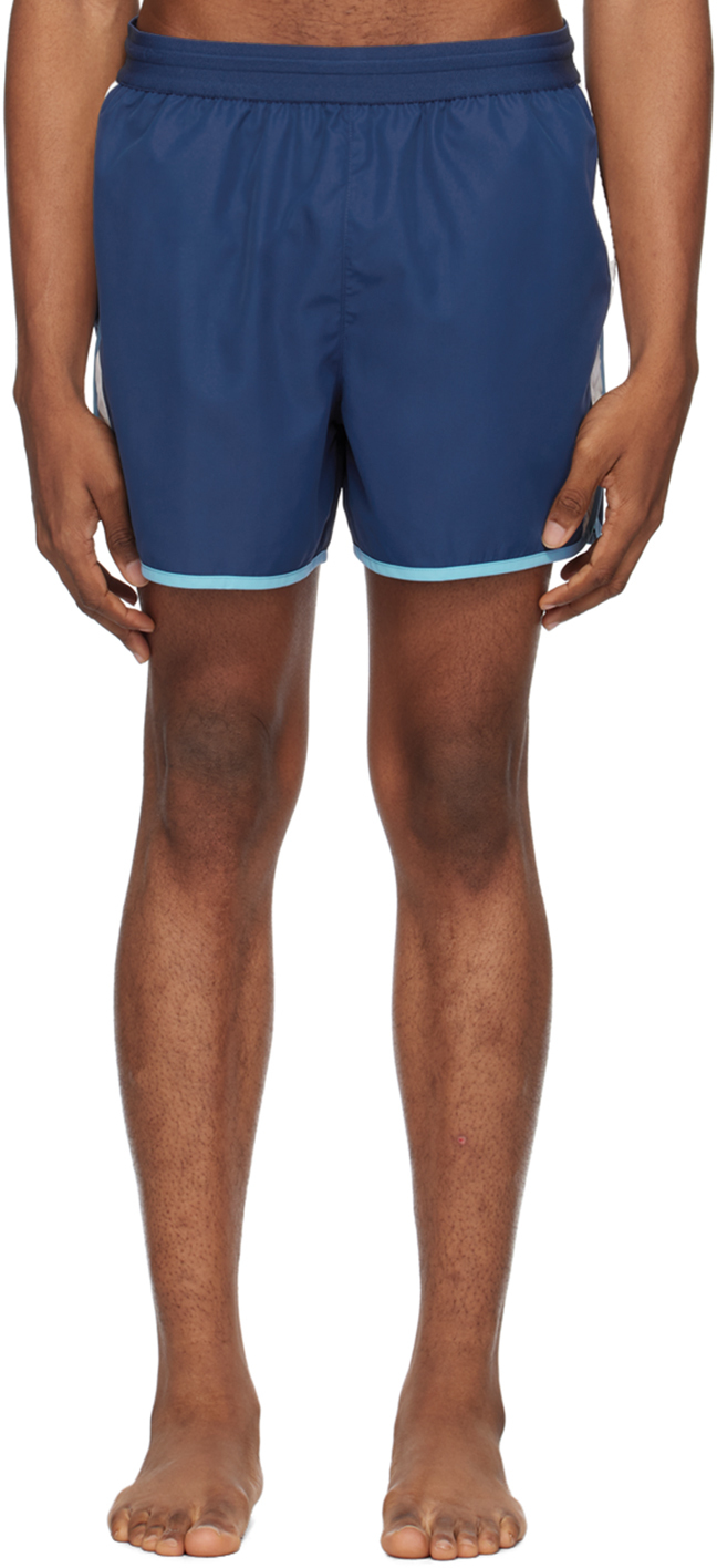 Blue Colorblock Swim Shorts